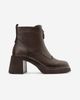 Forever & Always Shoes Forever & Always Shoes Stena Leather Front Zip Block Heel Boot - 2