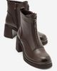 Forever & Always Shoes Forever & Always Shoes Stena Leather Front Zip Block Heel Boot - 3