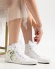 Forever & Always Shoes Forever & Always Shoes Sylvara Floral Lace Ribbon Bridal High Top Sneaker - 4