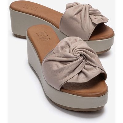 Forever & Always Shoes Forever & Always Shoes Syndra Bow Wedge Leather Sandal