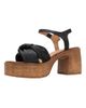 Forever & Always Shoes Forever & Always Shoes Tily Platform Wedge Leather Sandal - 5