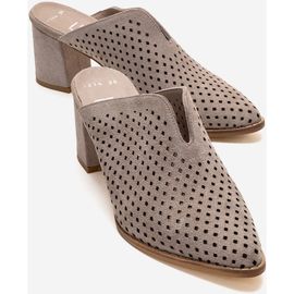 Forever & Always Shoes Forever & Always Shoes Toen Leather Block Heel Mule