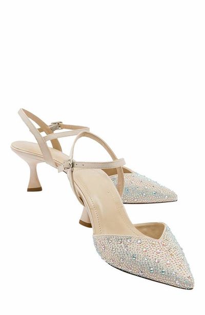Forever & Always Shoes Forever & Always Shoes Vilka Embellished Slingback Kitten Heel Pumps