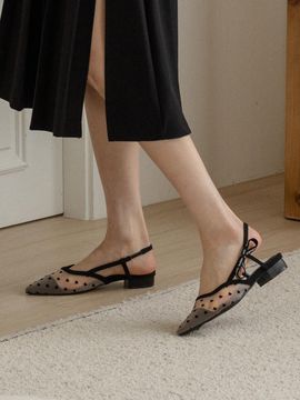 FORMEL CAMELE Heart Mesh Slingback_Beige