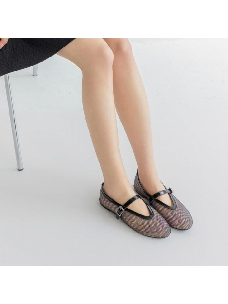 FORMEL CAMELE SIENNE Mesh 2cm Mary Jane [Black]
