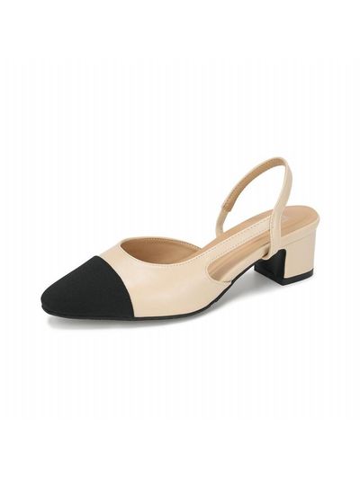 FORMEL CAMELE Two-tone Combo Slingback 4cm Heel Pumps