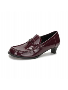FORMEL CAMELE Wide Penny Loafer Heel Burgundy 4 cm