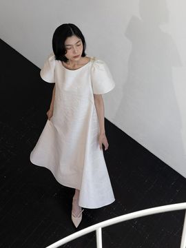 FORMYSIS ANNA JACQUARD FLARE DRESS