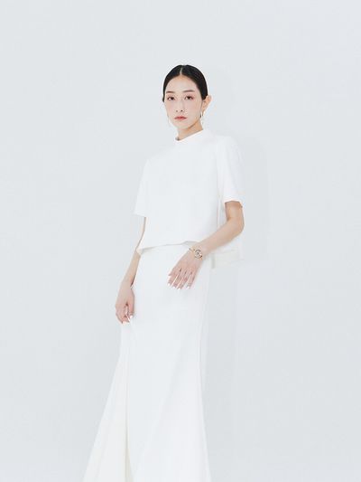 FORMYSIS Doby High-Cropped Dress