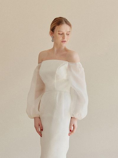 FORMYSIS Dot Organizer Off-Shoulder Dress