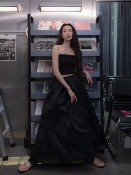 FORMYSIS Grace Shirring Skirt_Black