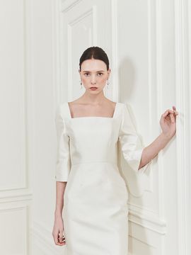 FORMYSIS Square H-Line Dress (White)