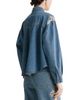 Forte forte forte_forte Indigo Twill Embroidered Boxy Denim Shirt in Celeste - 3