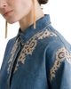 Forte forte forte_forte Indigo Twill Embroidered Boxy Denim Shirt in Celeste - 4