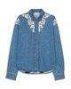 Forte forte forte_forte Indigo Twill Embroidered Boxy Denim Shirt in Celeste - 5