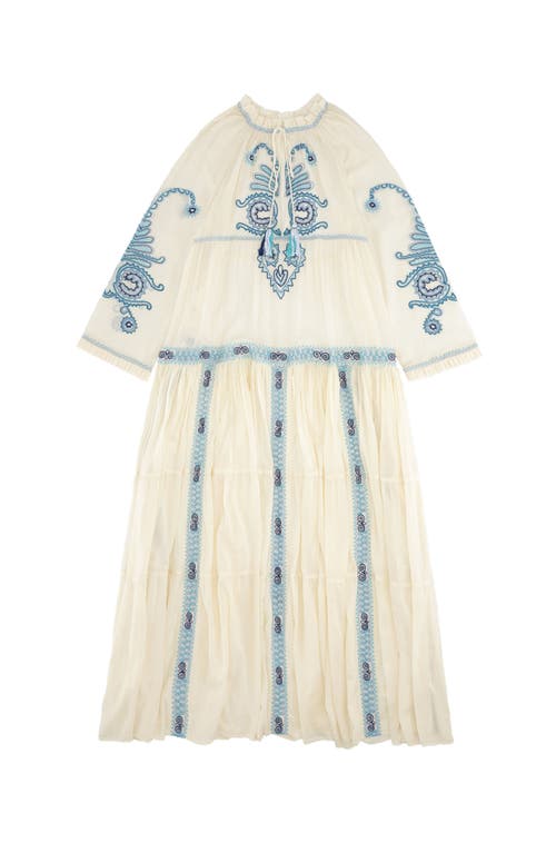 Fortela Fortela Arsia Embroidered Cotton Kaftan Dress