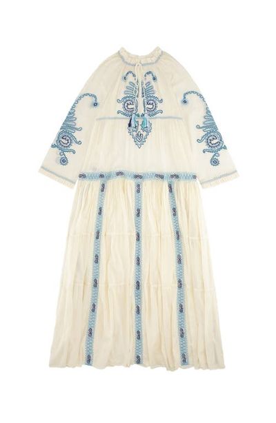 Fortela Fortela Arsia Embroidered Cotton Kaftan Dress