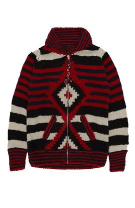 Fortela Fortela Diamond Pattern Merino Wool Cardigan