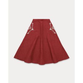 Fortela Fortela Nicole Embroidered Linen Skirt