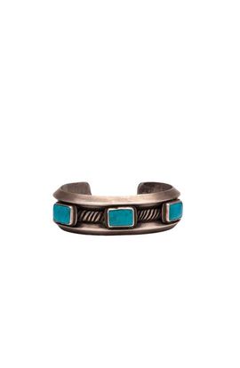 Fortela Fortela Turquoise Square Sterling Silver Bracelet 