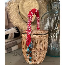 Fortela Fortela Wicker Concho Small Handbag
