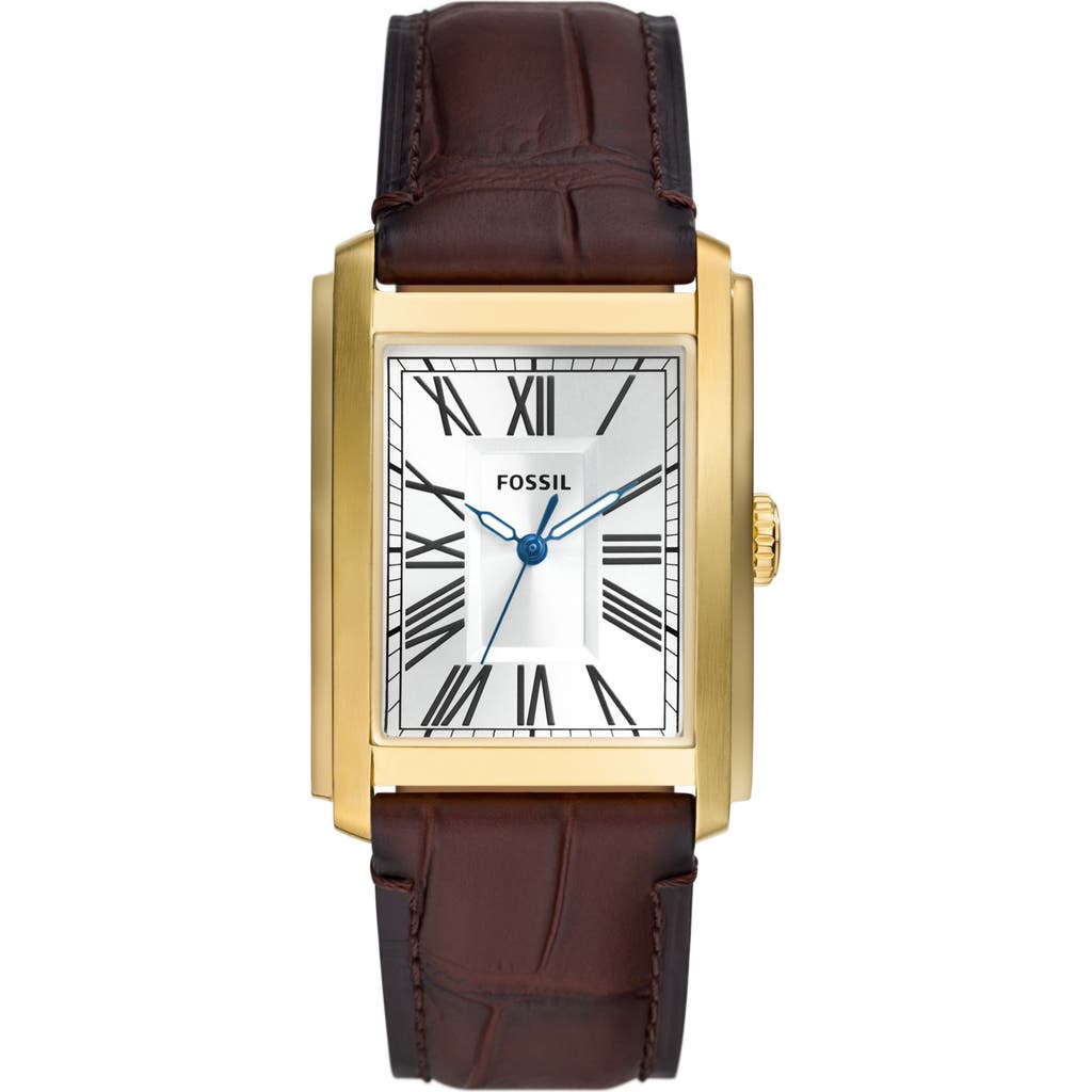 Fossil Fossil Carraway Leather Strap Watch, 30mm
