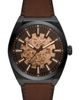 Fossil Fossil Everett Skeleton Leather Strap Watch, 42mm - 1
