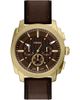 Fossil Fossil Machine Chronograph Goldtone Leather Strap Watch, 44mm - 1