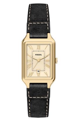 Fossil Fossil Raquel Leather Strap Watch, 23mm x 38mm