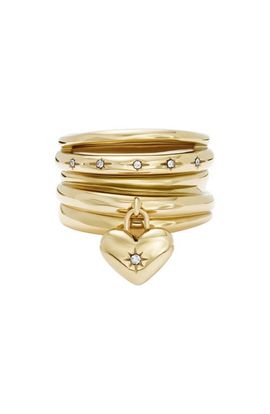 Fossil Fossil Sadie Stacked Heart Ring