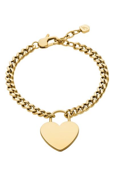 Fossil Fossil Sutton Heart Charm Chain Bracelet