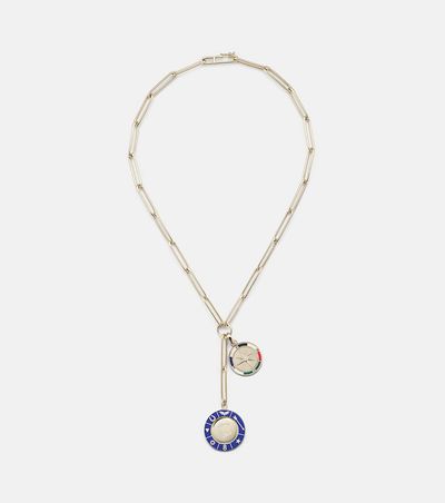 FoundRae FoundRae Crescent & Internal Compass 18kt gold necklace with diamonds