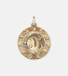 FoundRae FoundRae Infinite Gratitude Large 18kt gold pendant with diamond