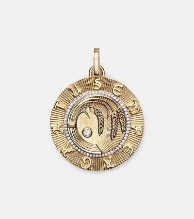 FoundRae FoundRae Infinite Gratitude Large 18kt gold pendant with diamond
