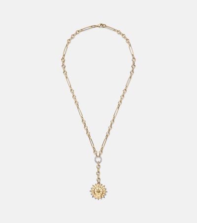FoundRae FoundRae Internal Compass Small 18kt gold pendant necklace with diamonds