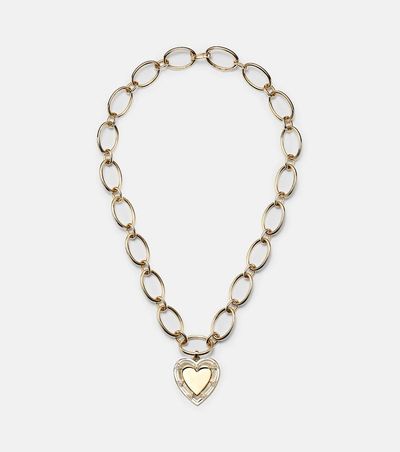 FoundRae FoundRae Love Heart Token 18kt gold pendant necklace with diamonds