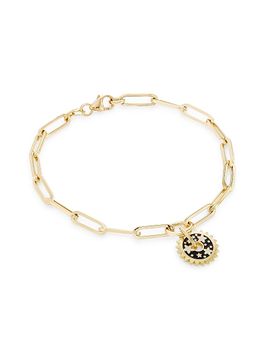 Foundrae Women's Resilience Blossoms 18K Yellow Gold & Enamel Clip Chain Charm Bracelet/7"