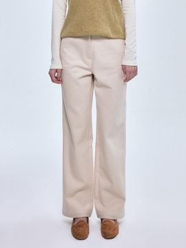 FOVERE Basic Fleece-Lined Straight-Leg Pants [Ivory]
