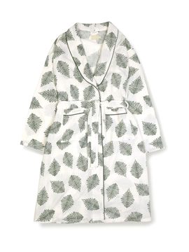 FOVERE Botanical Print Cotton-Rayon Lightweight Robe