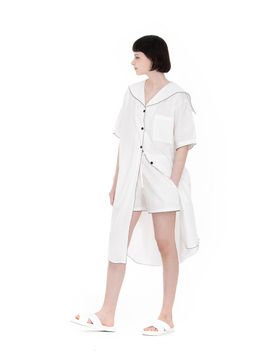 FOVERE Cotton Wide Collar Elastic Waist Set