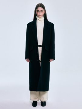 FOVERE Wool Maxi Long Elegant Coat [Black]