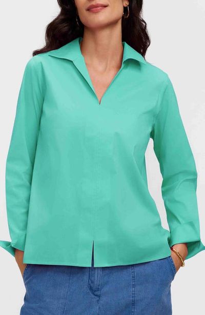 Foxcroft Foxcroft Agnes Cotton Blend Popover Top