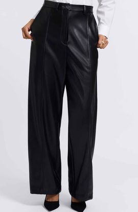 Foxcroft Foxcroft Ciara Wide Leg Faux Leather Pants