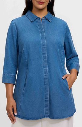 Foxcroft Foxcroft Cici Denim Tunic Shirt