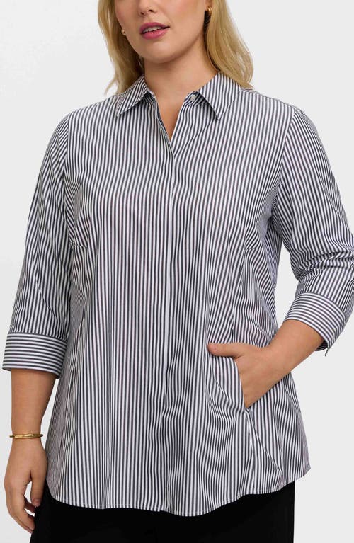 Foxcroft Foxcroft Cici Stripe Cotton Tunic Blouse