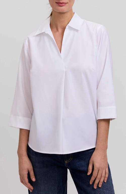 Foxcroft Foxcroft Cleo 34 Pleated Cotton Blend Shirt