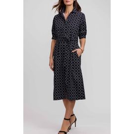 Foxcroft Foxcroft Esther Belted Geo Print Cotton Shirtdress