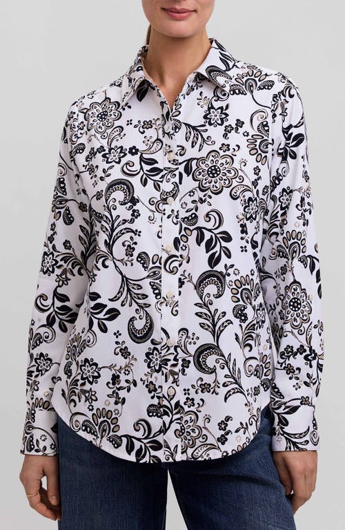 Foxcroft Foxcroft Margie Daisy Cotton Button-Up Shirt