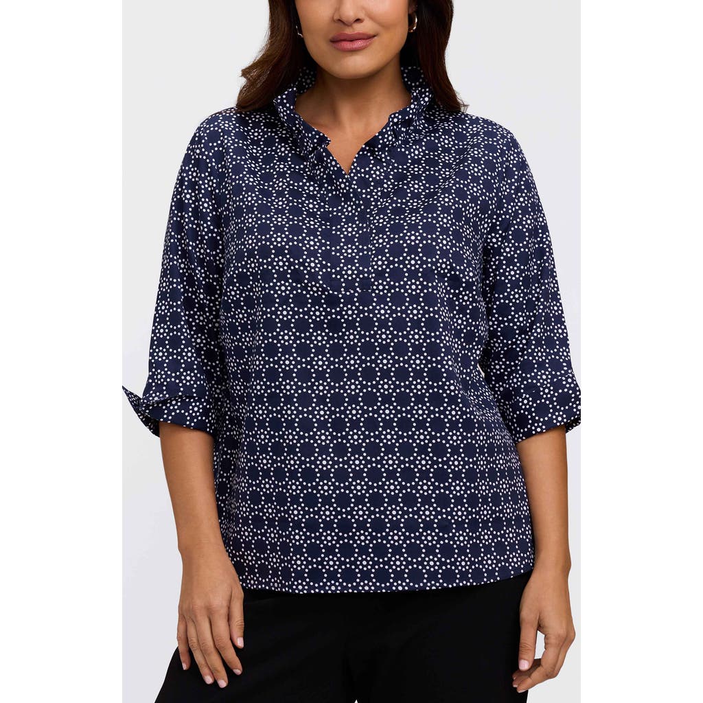 Foxcroft Foxcroft Tammy Cotton Ruffle Collar Top
