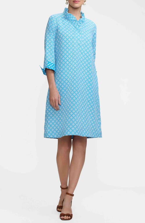 Foxcroft Foxcroft Tammy Geo Lattice Cotton Shirtdress